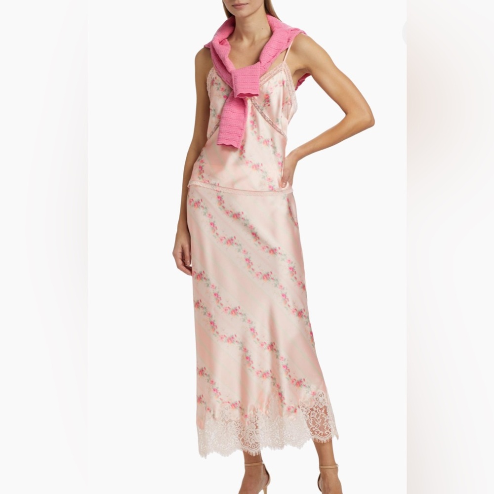 LoveShackFancy Malina Maxi Skirt, Apricot Medley - Picture 2 of 14